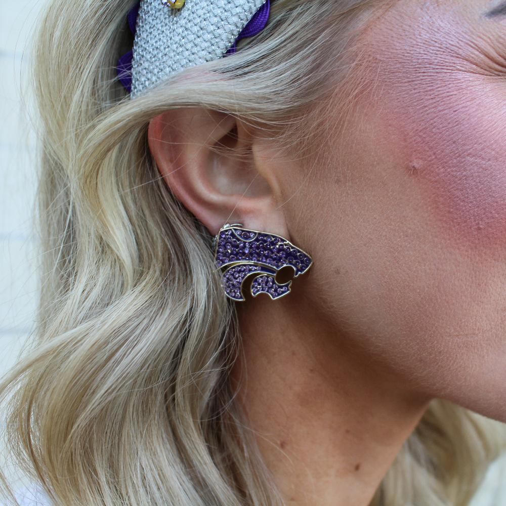 Brianna Cannon LSU Pavé Logo Stud Earrings main image 1
