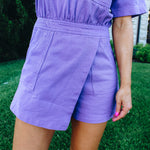 Wrap Front Denim Romper