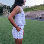 Lavender Gingham Scallop Set