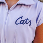 Cats Script Lavender Active Romper