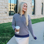Purple Waffle Striped Sweater
