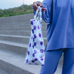 Purple Polka Dot Vinyl Tote Bag