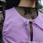 Sheer Lace Mock Neck (Black)