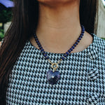 Dark Purple Heart Pendant Necklace