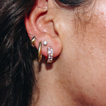 Checkered Huggie Earring