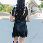 Shoulder Tie Polka Dot Dress