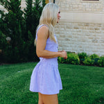 Purple Gingham Drop Waist Dress