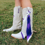 Purple and White Twilly Scarf