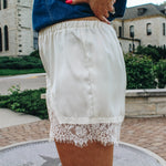Cream Lace Trim Short
