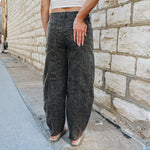 Brown Cheetah Seamed Barrel Jean