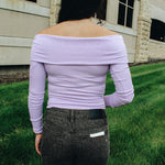 Off Shoulder Lavender Long Sleeve