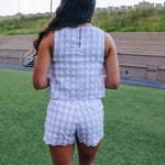 Lavender Gingham Scallop Set
