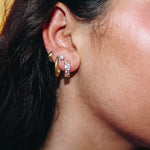 Checkered Huggie Earring