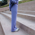 Striped Fleece Wide Leg Pant