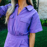 Wrap Front Denim Romper