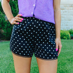 Black Polka Dot Satin Short