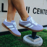 Lavender and White Stripe Sneaker