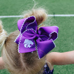Large K-State Scalloped Bow (Kids)