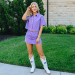 Purple Denim Mini Skort