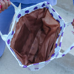 Purple Polka Dot Vinyl Tote Bag