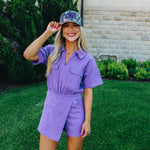 Wrap Front Denim Romper