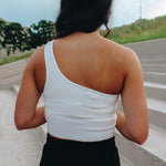 One Shoulder Sweater Rib Tank