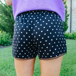 Black Polka Dot Satin Short