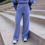 Striped Fleece Wide Leg Pant
