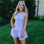 Purple Gingham Drop Waist Dress