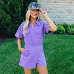 Wrap Front Denim Romper
