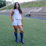 Lavender Gingham Scallop Set