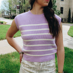 Striped Sleeveless Sweater Top