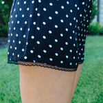 Black Polka Dot Satin Short