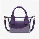 Purple Clear Handbag with Crossbody Strap