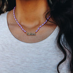 Lavender Wildcats Beaded Necklace