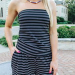 Lavender Striped Tube Top Set