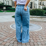 Pull-On Wide Leg Denim Pant