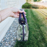 Purple Clear Handbag with Crossbody Strap
