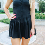 Button Down Tiered Romper