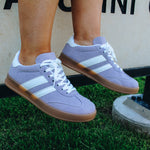 Lavender and White Stripe Sneaker