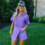 Wrap Front Denim Romper