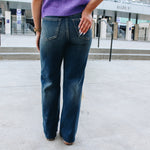 Dark Vintage Stretch Dad Jean