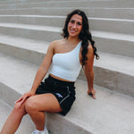 One Shoulder Sweater Rib Tank