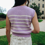 Striped Sleeveless Sweater Top