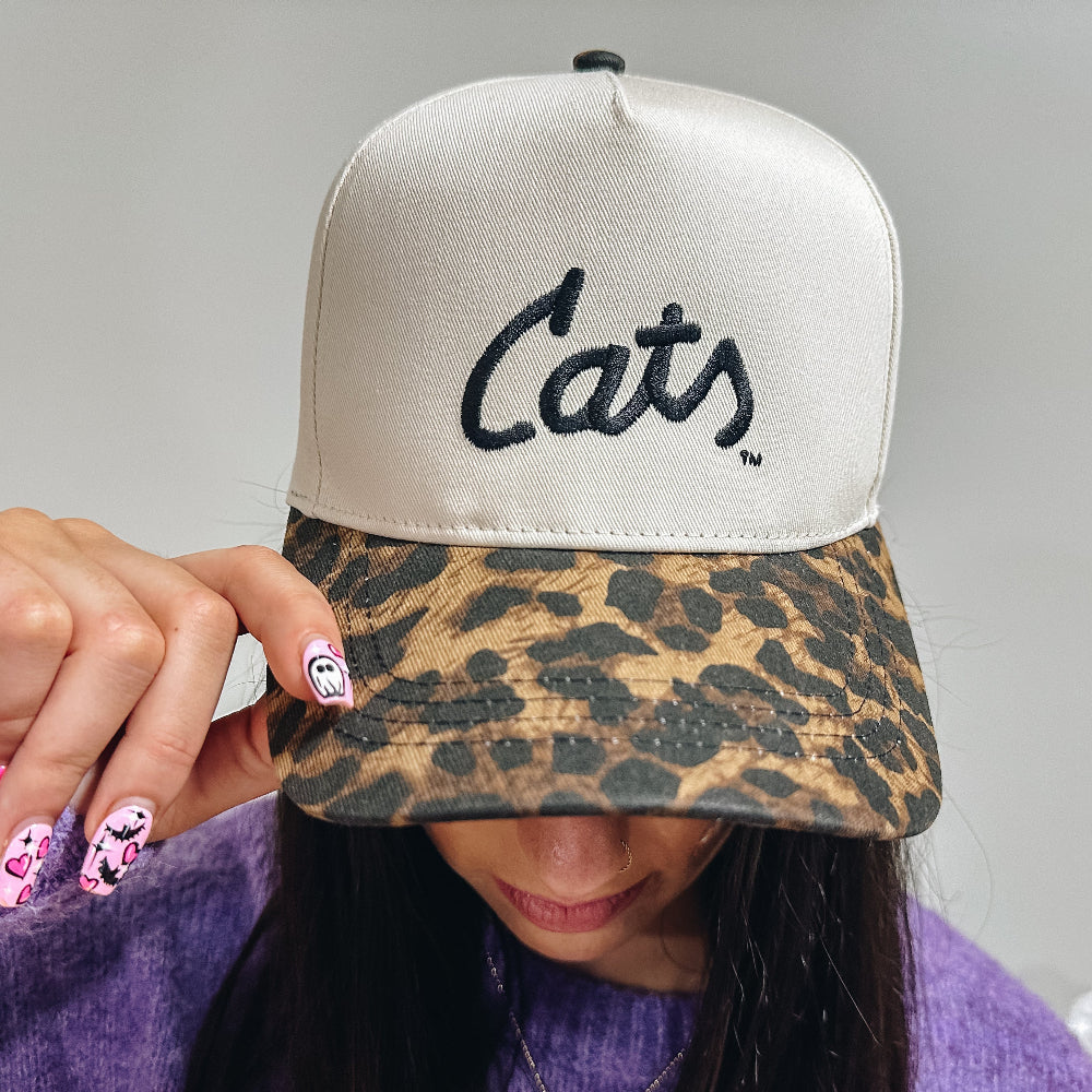 Leopard Cats Script Hat