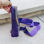 Clear Stadium Sling Bag (Purple)
