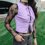 Sheer Lace Mock Neck (Black)