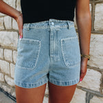 Contrast Stitch Denim Short