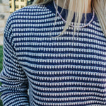 Purple Waffle Striped Sweater