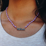 Lavender Wildcats Beaded Necklace